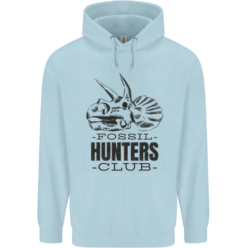 Fossil Hunters Club Paleontology Dinosaurs Childrens Kids Hoodie Light Blue