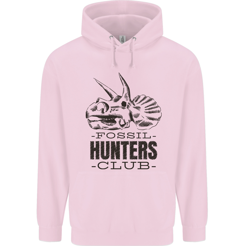 Fossil Hunters Club Paleontology Dinosaurs Childrens Kids Hoodie Light Pink