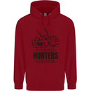 Fossil Hunters Club Paleontology Dinosaurs Childrens Kids Hoodie Red