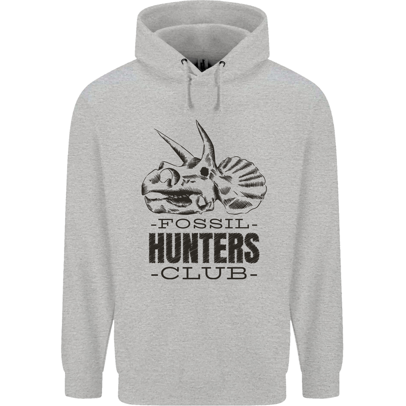 Fossil Hunters Club Paleontology Dinosaurs Childrens Kids Hoodie Sports Grey