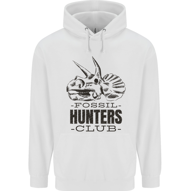 Fossil Hunters Club Paleontology Dinosaurs Childrens Kids Hoodie White