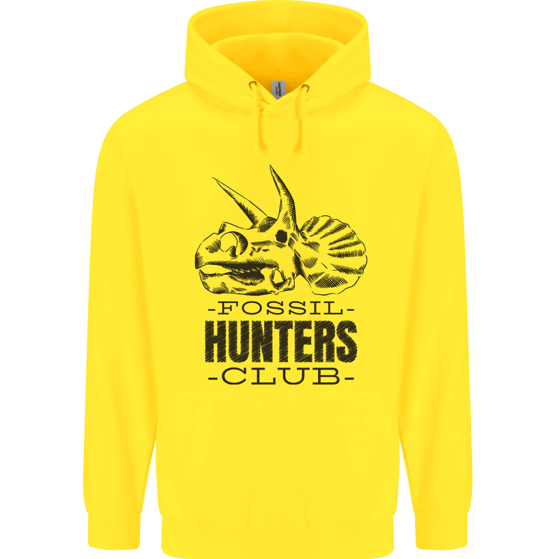 Fossil Hunters Club Paleontology Dinosaurs Childrens Kids Hoodie Yellow
