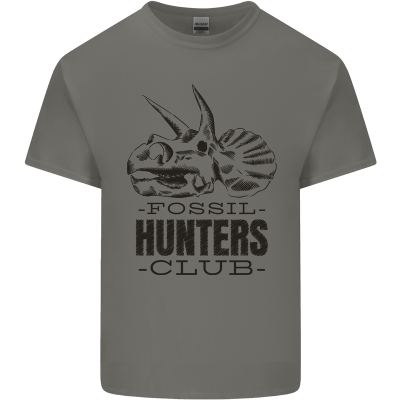 Fossil Hunters Club Paleontology Dinosaurs Kids T-Shirt Childrens Charcoal