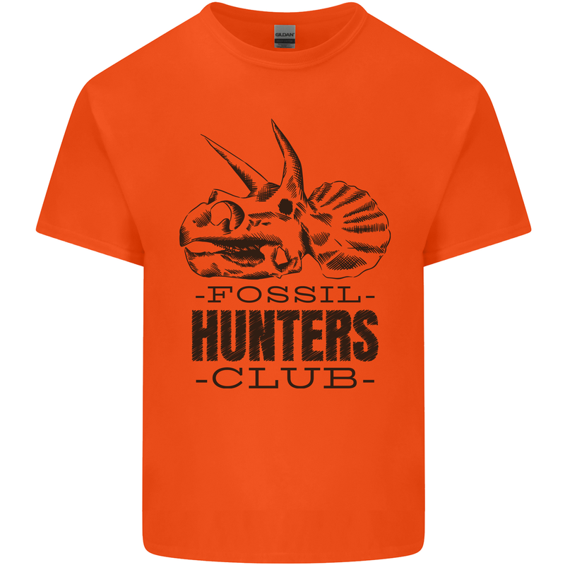 Fossil Hunters Club Paleontology Dinosaurs Kids T-Shirt Childrens Orange