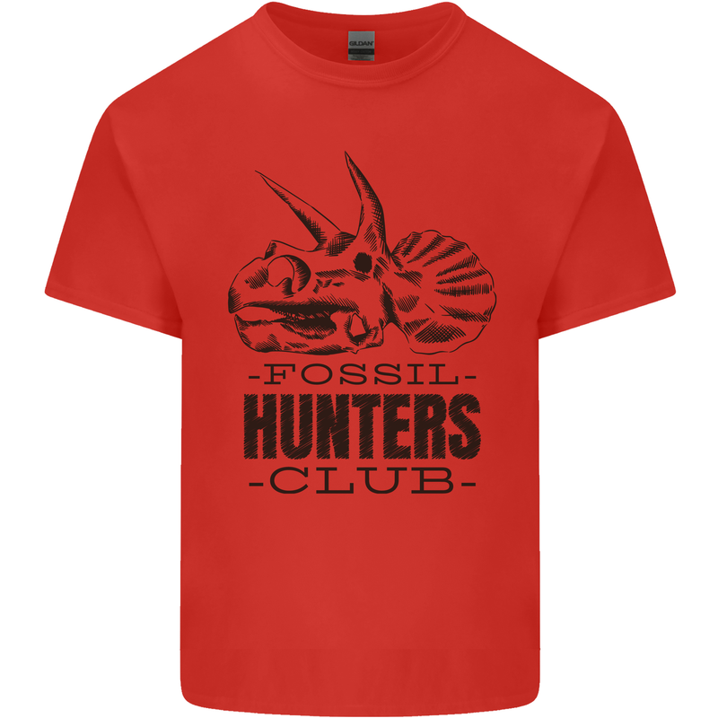 Fossil Hunters Club Paleontology Dinosaurs Kids T-Shirt Childrens Red