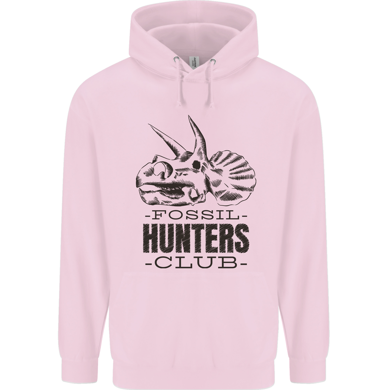 Fossil Hunters Club Paleontology Dinosaurs Mens 80% Cotton Hoodie Light Pink