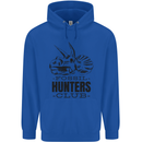 Fossil Hunters Club Paleontology Dinosaurs Mens 80% Cotton Hoodie Royal Blue