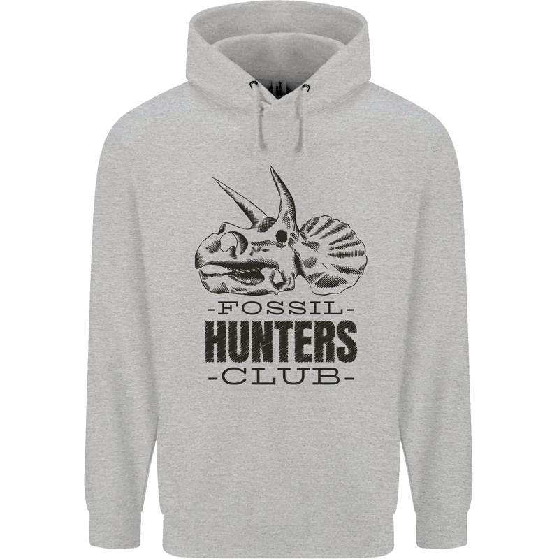 Fossil Hunters Club Paleontology Dinosaurs Mens 80% Cotton Hoodie Sports Grey