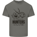 Fossil Hunters Club Paleontology Dinosaurs Mens Cotton T-Shirt Tee Top Charcoal
