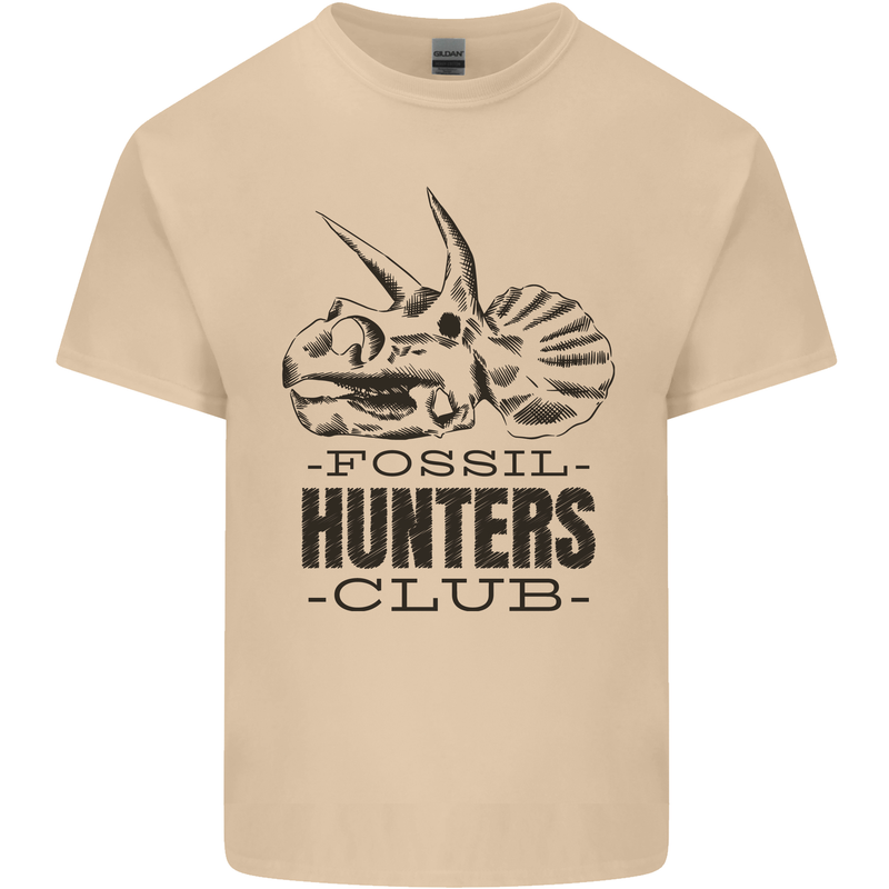 Fossil Hunters Club Paleontology Dinosaurs Mens Cotton T-Shirt Tee Top Sand