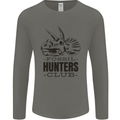 Fossil Hunters Club Paleontology Dinosaurs Mens Long Sleeve T-Shirt Charcoal
