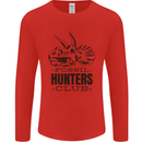 Fossil Hunters Club Paleontology Dinosaurs Mens Long Sleeve T-Shirt Red