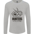 Fossil Hunters Club Paleontology Dinosaurs Mens Long Sleeve T-Shirt Sports Grey