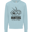 Fossil Hunters Club Paleontology Dinosaurs Mens Sweatshirt Jumper Light Blue