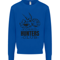 Fossil Hunters Club Paleontology Dinosaurs Mens Sweatshirt Jumper Royal Blue