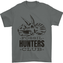 Fossil Hunters Club Paleontology Dinosaurs Mens T-Shirt 100% Cotton Charcoal