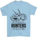 Fossil Hunters Club Paleontology Dinosaurs Mens T-Shirt 100% Cotton Light Blue