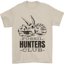 Fossil Hunters Club Paleontology Dinosaurs Mens T-Shirt 100% Cotton Sand