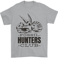Fossil Hunters Club Paleontology Dinosaurs Mens T-Shirt 100% Cotton Sports Grey