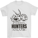 Fossil Hunters Club Paleontology Dinosaurs Mens T-Shirt 100% Cotton White