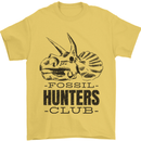 Fossil Hunters Club Paleontology Dinosaurs Mens T-Shirt 100% Cotton Yellow