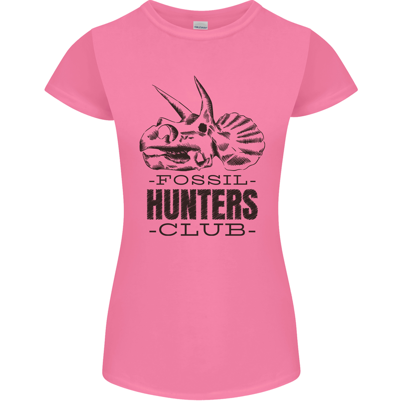 Fossil Hunters Club Paleontology Dinosaurs Womens Petite Cut T-Shirt Azalea