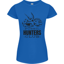 Fossil Hunters Club Paleontology Dinosaurs Womens Petite Cut T-Shirt Royal Blue