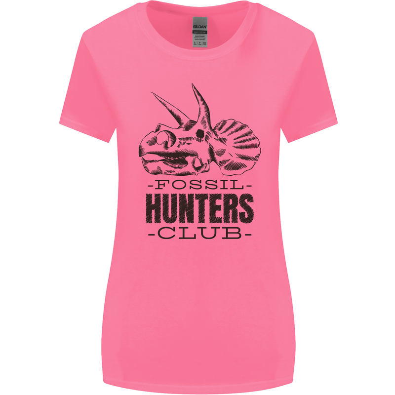 Fossil Hunters Club Paleontology Dinosaurs Womens Wider Cut T-Shirt Azalea