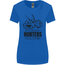 Fossil Hunters Club Paleontology Dinosaurs Womens Wider Cut T-Shirt Royal Blue