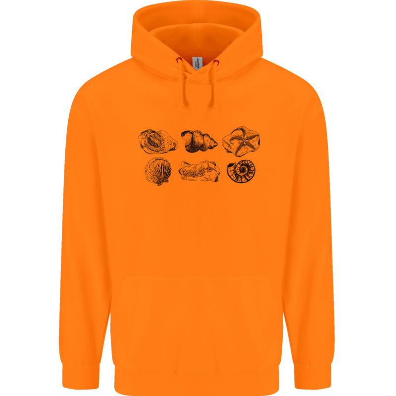 Fossil Set Palaeontologist Palaeontology Childrens Kids Hoodie Orange