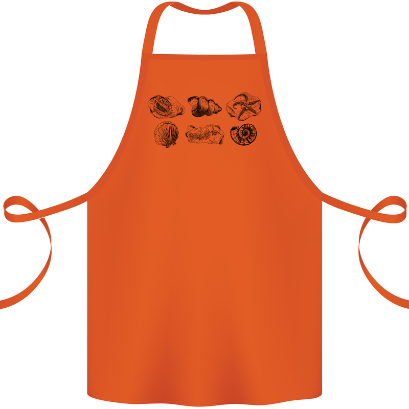 Fossil Set Palaeontologist Palaeontology Cotton Apron 100% Organic Orange