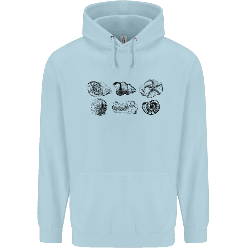 Fossil Set Palaeontologist Palaeontology Mens 80% Cotton Hoodie Light Blue