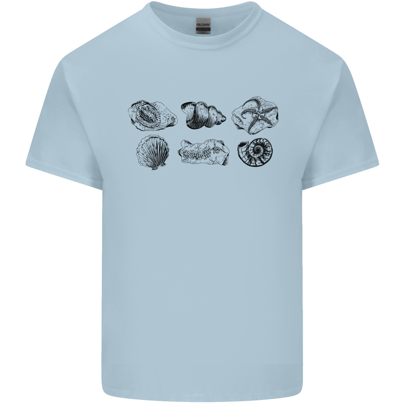 Fossil Set Palaeontologist Palaeontology Mens Cotton T-Shirt Tee Top Light Blue