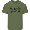 Fossil Set Palaeontologist Palaeontology Mens Cotton T-Shirt Tee Top Military Green