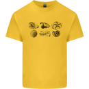 Fossil Set Palaeontologist Palaeontology Mens Cotton T-Shirt Tee Top Yellow