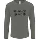 Fossil Set Palaeontologist Palaeontology Mens Long Sleeve T-Shirt Charcoal