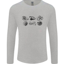 Fossil Set Palaeontologist Palaeontology Mens Long Sleeve T-Shirt Sports Grey