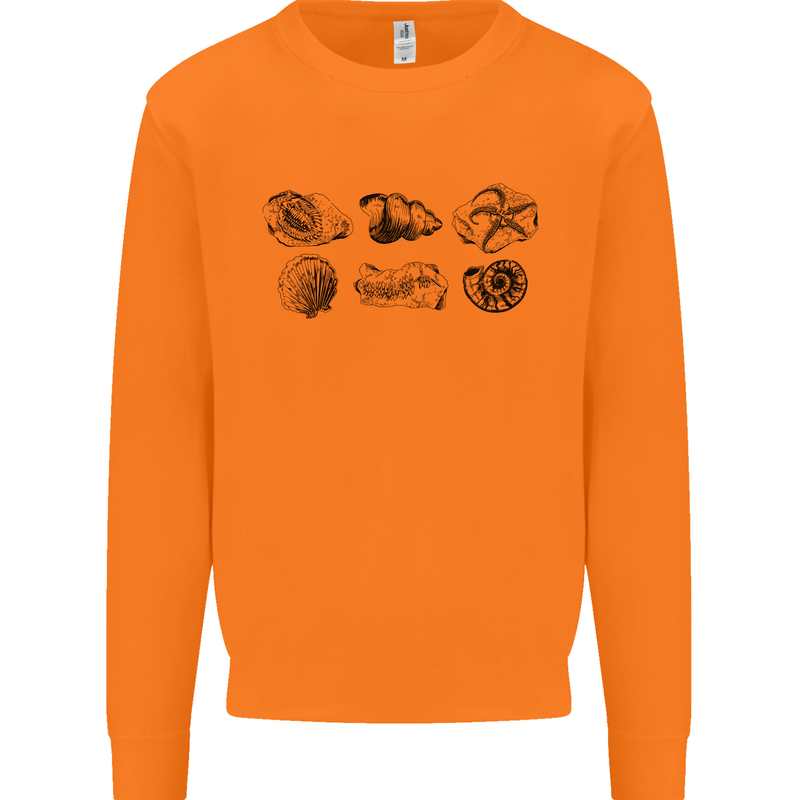 Fossil Set Palaeontologist Palaeontology Mens Sweatshirt Jumper Orange