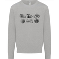Fossil Set Palaeontologist Palaeontology Mens Sweatshirt Jumper Sports Grey