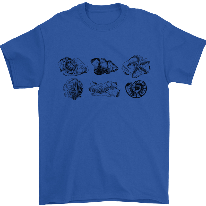 Fossil Set Palaeontologist Palaeontology Mens T-Shirt 100% Cotton Royal Blue