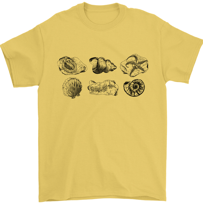 Fossil Set Palaeontologist Palaeontology Mens T-Shirt 100% Cotton Yellow
