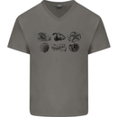 Fossil Set Palaeontologist Palaeontology Mens V-Neck Cotton T-Shirt Charcoal