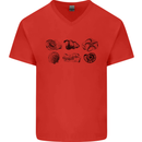 Fossil Set Palaeontologist Palaeontology Mens V-Neck Cotton T-Shirt Red