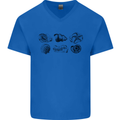Fossil Set Palaeontologist Palaeontology Mens V-Neck Cotton T-Shirt Royal Blue