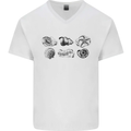 Fossil Set Palaeontologist Palaeontology Mens V-Neck Cotton T-Shirt White