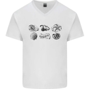 Fossil Set Palaeontologist Palaeontology Mens V-Neck Cotton T-Shirt White