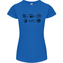 Fossil Set Palaeontologist Palaeontology Womens Petite Cut T-Shirt Royal Blue