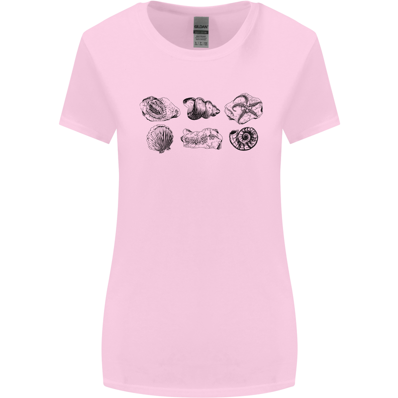 Fossil Set Palaeontologist Palaeontology Womens Wider Cut T-Shirt Light Pink