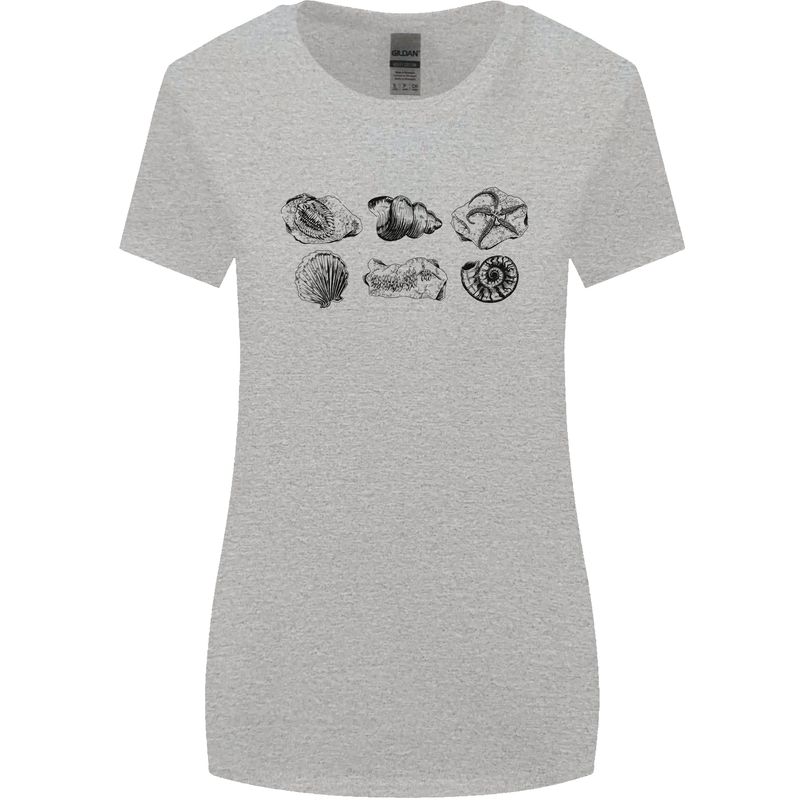 Fossil Set Palaeontologist Palaeontology Womens Wider Cut T-Shirt Sports Grey