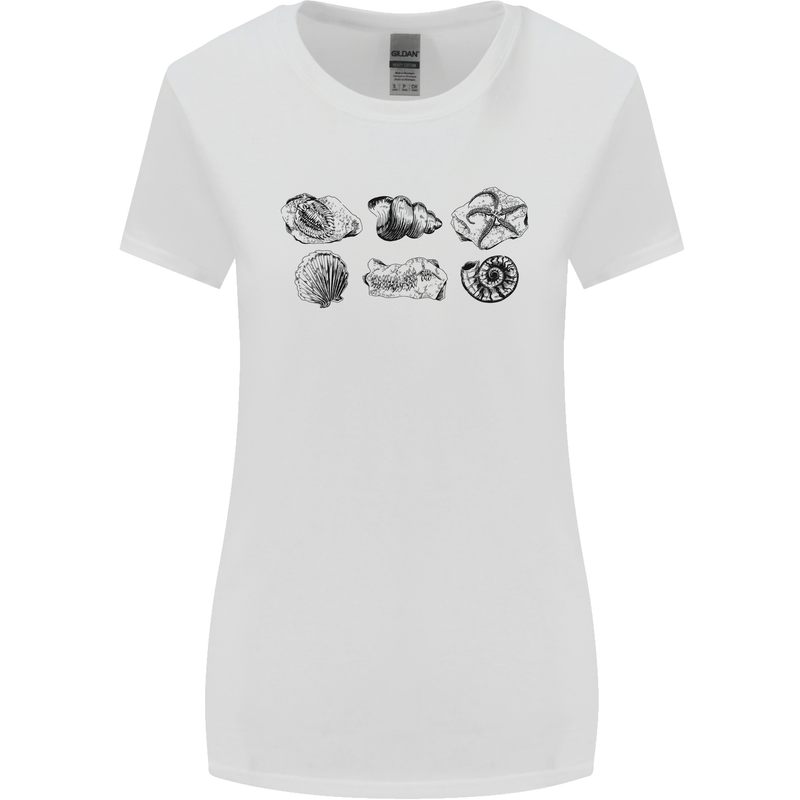 Fossil Set Palaeontologist Palaeontology Womens Wider Cut T-Shirt White